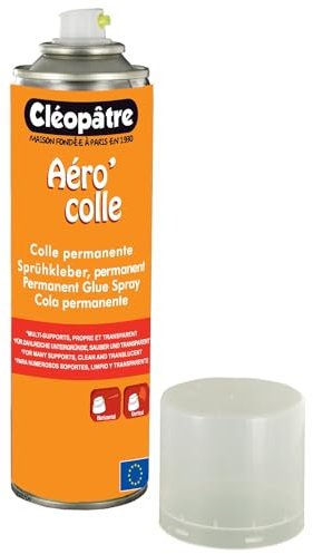 CLEOPATRE - ACP250 - Aero'Colle - Aérosol de Colle Permanent Transparent 250 ml - Tous Supports