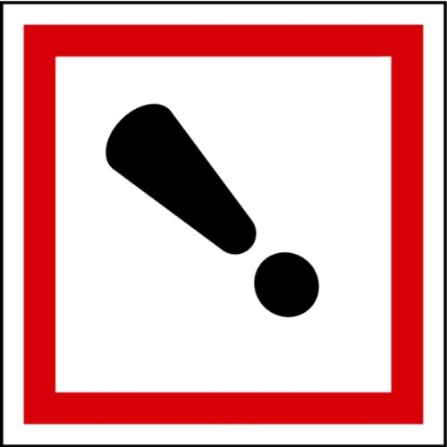Aufkleber GHS 07 Gefahrensymbol Ausrufezeichen, Einzeln 100x100mm