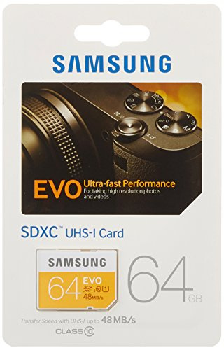 Samsung 64GB Class 10 Evo SDXC UHS-I Grade 1 Memory Card
