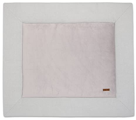 Baby's Only Laufgittereinlage Classic - Gestrickte Spielmatte - Krabbeldecke für Baby - Extra dick und weich - beidseitig verwendbar - Silbergrau - 75x95 cm