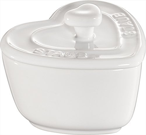 Staub Keramik 6Stück XS Mini Cocotte Herz Dessertschale Auflaufform Dunkelblau 8 cm