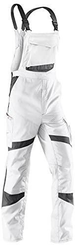 KÜBLER ACTIVIQ Latzhose PSA 2 – Latzhose mit ergonomischer Linienführung und Knieschutztaschen weiß/anthrazit Gr. 106