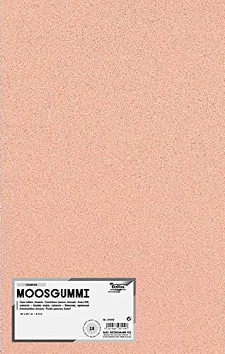 folia 231010 - Moosgummi, 2 mm, ca. 20 x 29 cm, 10 Bögen, chamois - ideal für vielseitige Bastelarbeiten