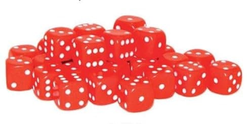 Dadi – 30 rosso D6 10 mm