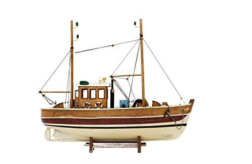 Kutter Fischerboot Fischkutter Holzschiff Schiff Schiffsmodell 45cm kein Bausatz