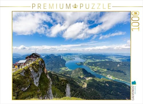 CALVENDO Puzzle Schutzhaus zur Himmelspforte mit Blick auf den Mondsee | 1000 Teile Lege-Größe 64 x 48 cm Foto-Puzzle für glückliche Stunden