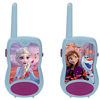 Lexibook, La Reine des Neiges, Talkies-Walkies 200m, Jeu de Communication pour Enfant, Clip Ceinture, 2 canaux de Communication, à Piles, Bleu, TW12FZ