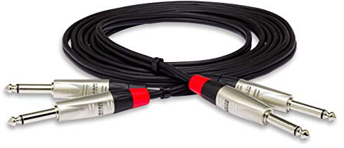 Hosa HPP-015X2 Pro Stereo Interconnect, Dual REAN 1/4-inch TS to Same - 15 foot