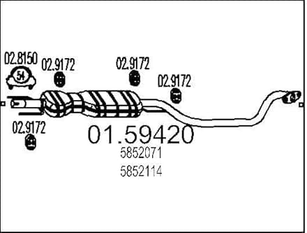 MTS Company 01.59420 Mittelschalldämpfer