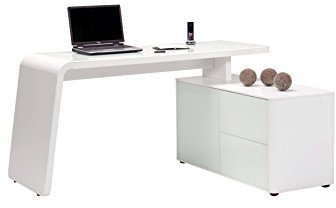 Jahnke CSL 465 E WGL/MATT-WS T.1-2 Eck-Schreibtisch, E1-Holzwerkstoffplatten, beschichtet und lackiert, ESG-Sicherheitsglas, weißglas, 154 x 60 x 76 cm