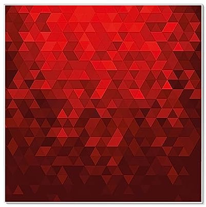 banjado® Magnettafel 50 x 50 cm/Magnetwand aus Metall/Magnetpinnwand als Memoboard/Pinnwand Magnettafel Küche, Büro, Kinderzimmer inkl. 4 Magnete & Montageset - Motiv Dreiecke Rot