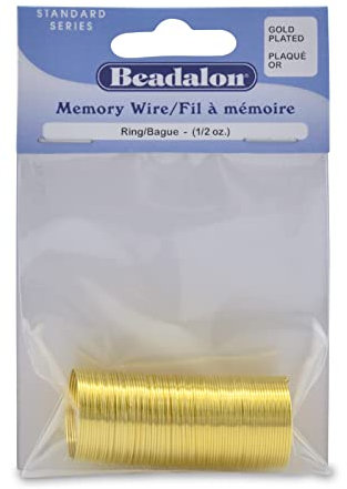 Beadalon WXM-040 Memory Wire, Gold Color, Ring