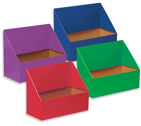 Classroom Keepers Folder Holder Assortment, Assorted Colors, 9-3/4H x 12 W x 5-3/4D, 4 Pieces, red, Green, Blue, and Purple