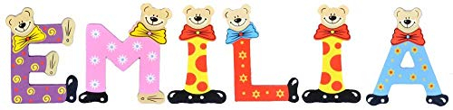 Playshoes Kinder Holz-Buchstaben Namen-Set Emilia - Sortiert