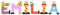 Playshoes Kinder Holz-Buchstaben Namen-Set Emilia - Sortiert
