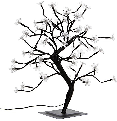 64 LED Baum mit Blüten Blütenbaum Lichterbaum weiß 45 cm hoch Trafo IP44 Timer Weihnachtsbeleuchtung Weihnachtsdeko Lichterdeko Xmas