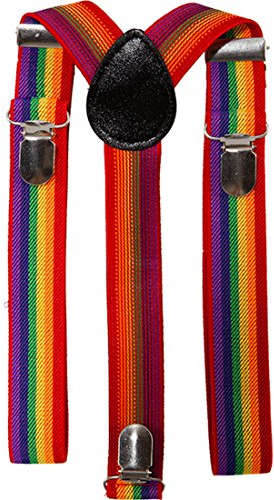 Fasching Hosenträger mit Schleife Regenbogen für Clown