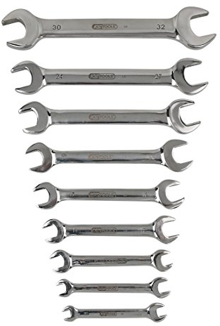 KS Tools 964.2240 EDELSTAHL Doppel-Maulschlüssel-Satz, 9-tlg., abgewinkelt