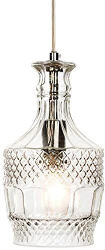 Firstlight Products Decanter 1 Light Pendant, E14, 40 W, Chrome with Clear Decorative Glass