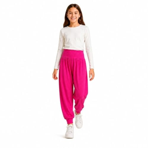 A2Z 4 Kids Girls Ali Baba Harem Trousers Plain Fashion Pants Pink