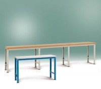 Manuflex WP7005.7035 Werkbank Modular Profi 1250x700mm Mehrfachplatte 50mm mit Höhenverstellung 700-1000mm RA