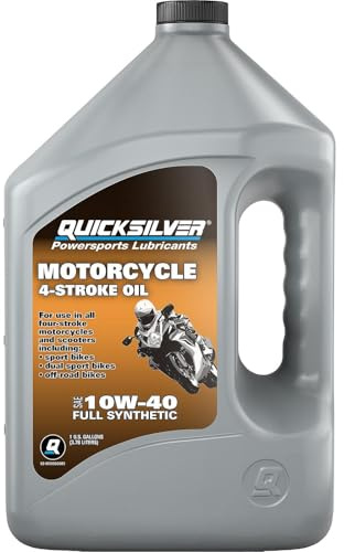 Quicksilver 10W-40 4-Stroke Full Synthetic Motorcycle Oil, 1 Gallon