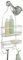 iDesign York Lyra Dusch Caddy mit 2 Körben und 4 Haken, 25,6 x 10,3 x 56,0 cm, permuttweiß, Metall