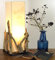 GURU SHOP Tischleuchte/Tischlampe Lesotho, in Bali Handgemachtes Unikat aus Naturmaterial, Treibholz, Baumwolle - Modell Lesotho, 50x20x20 cm