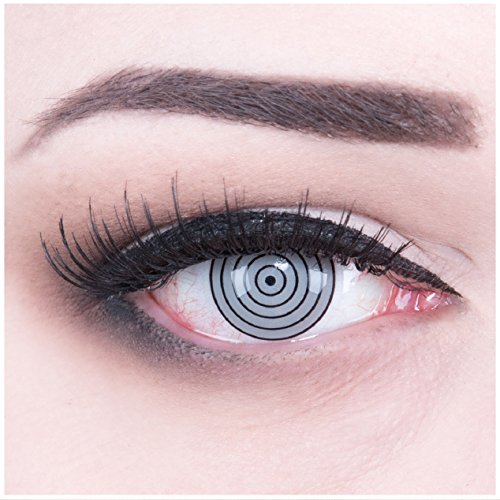 Farbige Funnylens Anime Crazy Fun graue Kontaktlinsen Rinnegan Eye perfekt zu Fasching, Karneval und Halloween mit gratis Behälter und 60ml Pflegemittel Topqualität