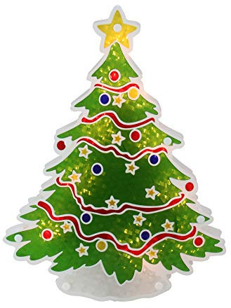 31,8 cm erleuchtet doppelseitig Holografische Weihnachtsbaum Fenster Silhouette Dekoration
