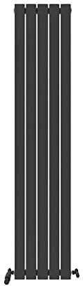 iBathUK Apex Tall Vertical Radiator, Single Flat Panel Radiators, 1800x380mm Slim Radiator, Wall Mounted for Bathroom,Kitchen,Living Room- Anthracite