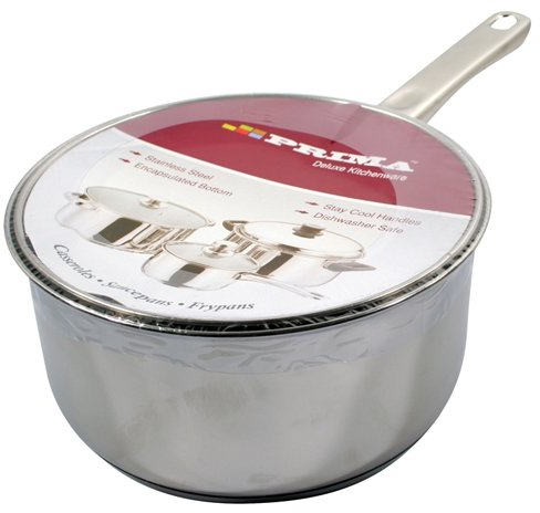 Saucepan with Glass Lid - Stainless Steel Cookware Set | Pot, Pan Frying, Cooking | Milkpan, Homemade Food | Dinnerware, Ideal for Home, Kitchen (20Cm)
