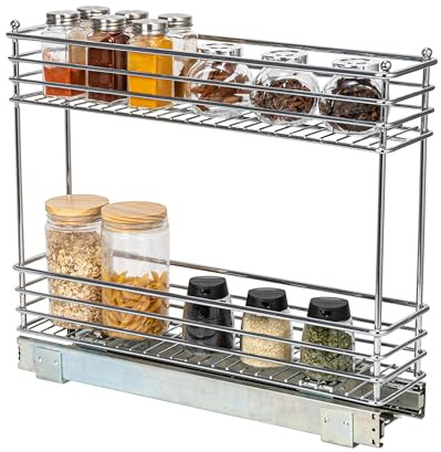 Household Essentials Chrome 2-Tier Sliding Cabinet Organizer, 5