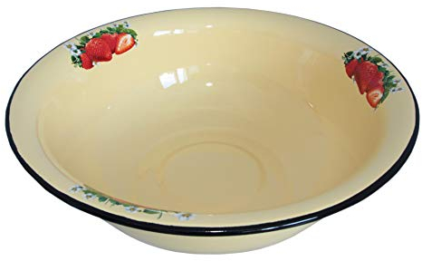 rukauf Emaille Schüssel mit Motiv RUND 9 Liter ca 38-40cm Durchmesser/Retro Nostalgie Geschirr