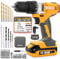 Hi-Spec 58pc 18V Cordless Power Drill Driver, Bit Set & Case - Yellow for Complete Home & Garage DIY Tool - Rapid Drilling, Rechargeable Battery, LED Light