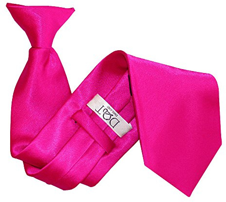 DQT Neuf Uni Satinée Haute Qualité Classique Élégant Homme Cravate À Clip Agent De Sécurité Serveur Uniforme - Couleurs Variées