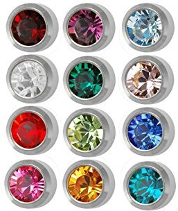 Studex Surgical Steel 4mm Regular Size Ear piercing Earrings studs 12 pair Mixed Colors White Metal by Studex