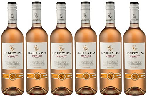 Les Deux Pins - Vin rosé Merlot Rosé Pays d'Oc IGP (6 x 0.75 L)