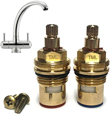 Tap Cartridge Pair Compatible with Franke Zurich Athena Kitchen Mixer Tap Valves Pre 2013 Version 1212R SP1212 3984R 133.0069.960, 133.0069.959