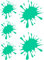 Samunshi® Farbklecks Aufkleber Klecks Sticker 5er Set 2x8x9cm,3x5x6cm türkis