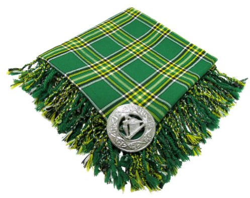 Tartanista - Herren Fly Plaid mit irischem Tartanmuster & Brosche