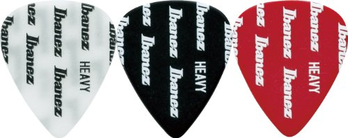 IBANEZ Plektren 1,00 mm Polyacetal - WH, BK, RD 3 Stück Teardrop Shape Logo Grip (BPA14HLG-A)