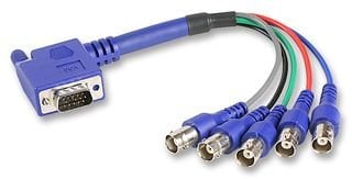 TK9 K 90 ° VGA zu 5xBNC 0,15 m Kabellänge – Größe: 15 cm Kabellänge: 150 mm, Anschluss Typ A: d-subminiature H/D-Stecker VGA-90Â ° Anschluss, Typ B: BNC-Stecker) x 5 15 Jacke, Farbe: blau, Länge: 0,15 m