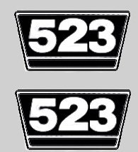 IHC Aufkleber International 2x Typenaufkleber 523 Logo Emblem Sticker Label ca. 21x9,5cm