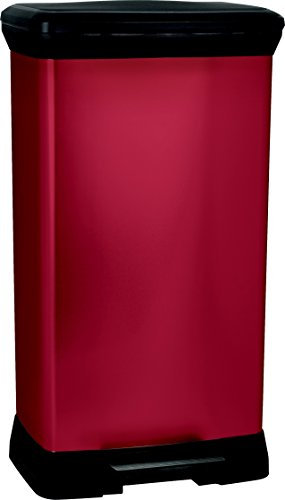 Curver 187181 Metal/Plastic Black Rectangular Pedal Bin - 50 Litres, 39 x 29 x 73 cm