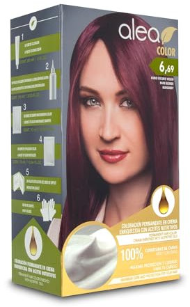 ALEA - Tinte Pelo Mujer - Alea Color - Nº 6.69 K - Color Rubio Oscuro Violín - Coloración Permanente en Crema - con Aceite de Argán y Macadamia - Cobertura de Canas - Máxima Protección y Cuidado