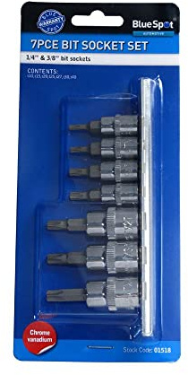 Blue Spot 7 Piece 1/4 inch Torx Socket Set