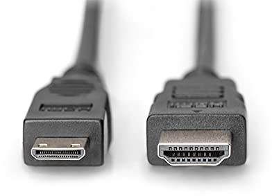 DIGITUS Cavo di collegamento HDMI ad alta velocità, Tipo-C - Tipo A - 3.0 m - Ultra HD 4k/30Hz - compatibile con TV/beamer/monitor - contatti placcati oro - nero