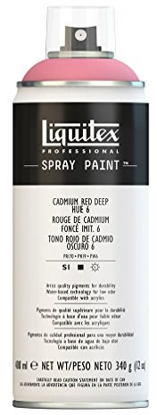 Liquitex Professional Peinture acrylique Aérosol 400 ml Rouge de cadmium foncé Imitation n°6