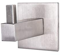 Mantelhaken MS Beschläge Wandhaken eckiger Kleiderhaken Edelstahl matt gebürstet Handtuchhaken Handtuchhalter massiver Garderobenhaken (41 mm)